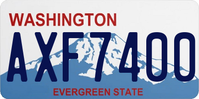 WA license plate AXF7400