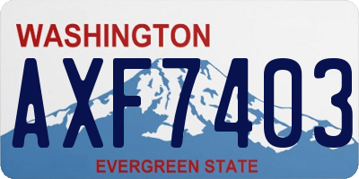 WA license plate AXF7403