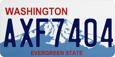 WA license plate AXF7404