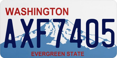 WA license plate AXF7405