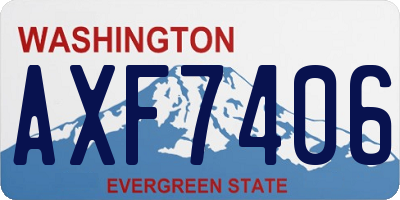 WA license plate AXF7406