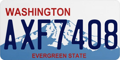 WA license plate AXF7408