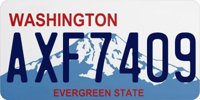 WA license plate AXF7409