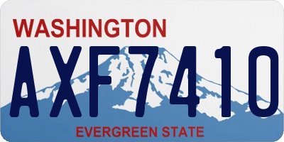 WA license plate AXF7410