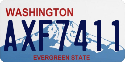 WA license plate AXF7411