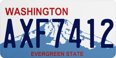 WA license plate AXF7412