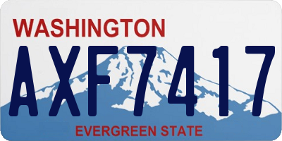 WA license plate AXF7417