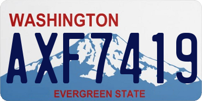 WA license plate AXF7419