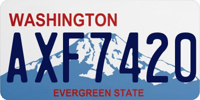 WA license plate AXF7420