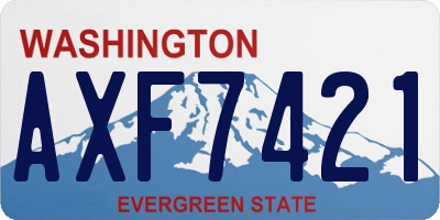 WA license plate AXF7421