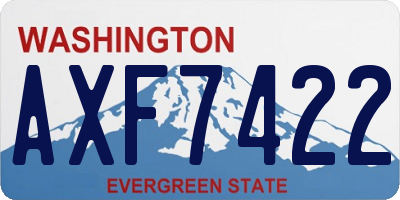 WA license plate AXF7422