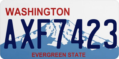 WA license plate AXF7423