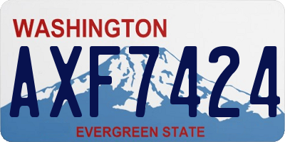 WA license plate AXF7424