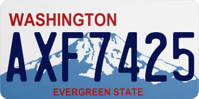 WA license plate AXF7425