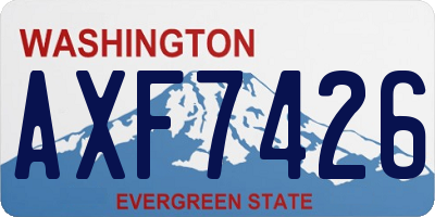 WA license plate AXF7426