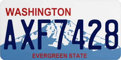 WA license plate AXF7428