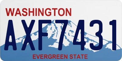 WA license plate AXF7431