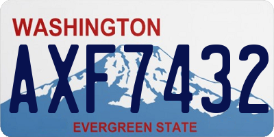 WA license plate AXF7432
