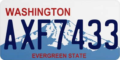 WA license plate AXF7433
