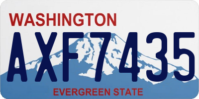 WA license plate AXF7435