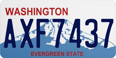 WA license plate AXF7437