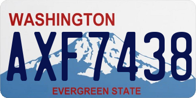 WA license plate AXF7438