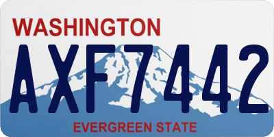 WA license plate AXF7442