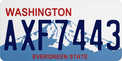 WA license plate AXF7443