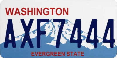 WA license plate AXF7444