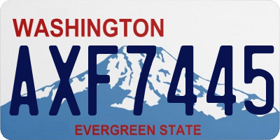 WA license plate AXF7445