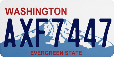 WA license plate AXF7447