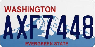 WA license plate AXF7448