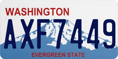 WA license plate AXF7449