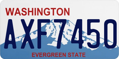 WA license plate AXF7450