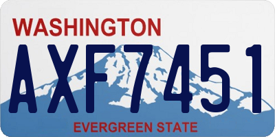 WA license plate AXF7451