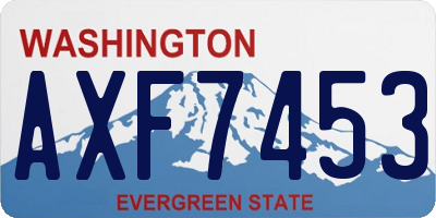 WA license plate AXF7453