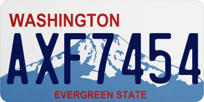 WA license plate AXF7454
