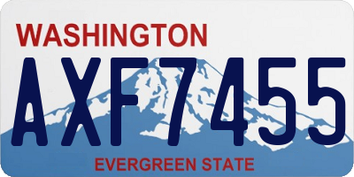 WA license plate AXF7455