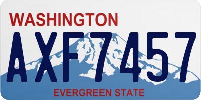WA license plate AXF7457