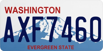 WA license plate AXF7460