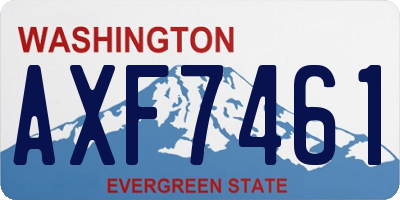 WA license plate AXF7461