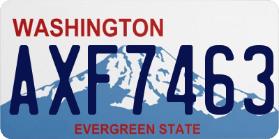 WA license plate AXF7463