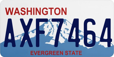WA license plate AXF7464