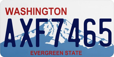 WA license plate AXF7465