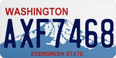 WA license plate AXF7468