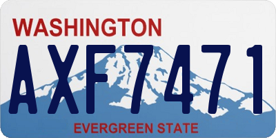 WA license plate AXF7471