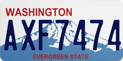 WA license plate AXF7474