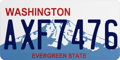WA license plate AXF7476