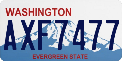WA license plate AXF7477