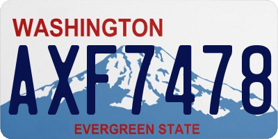 WA license plate AXF7478